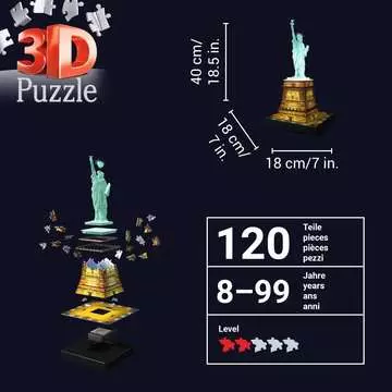 Statue of Liberty Night 3D Puzzles;3D Puzzle Buildings - image 8 - Ravensburger