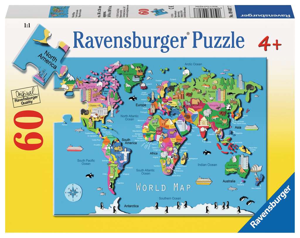 Ravensburger Map of The World 100 Piece Jigsaw Puzzle for Kids Age 6 Years  Up