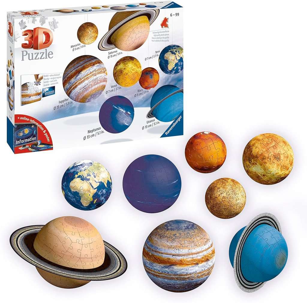 Ravensburger 3D puzzle 8 planètes, 522 pièces