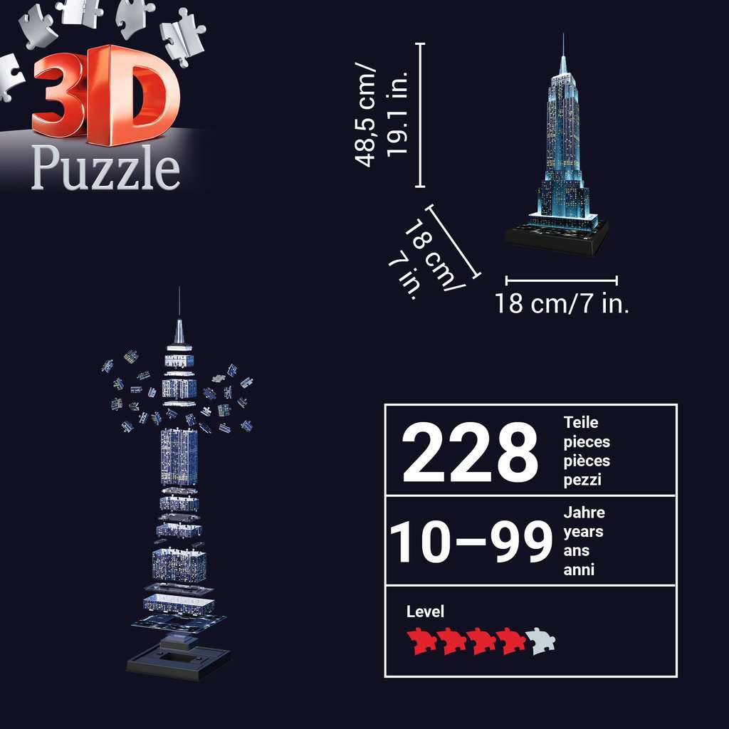Puzzle 3D Lumineux Ravensburger Empire State