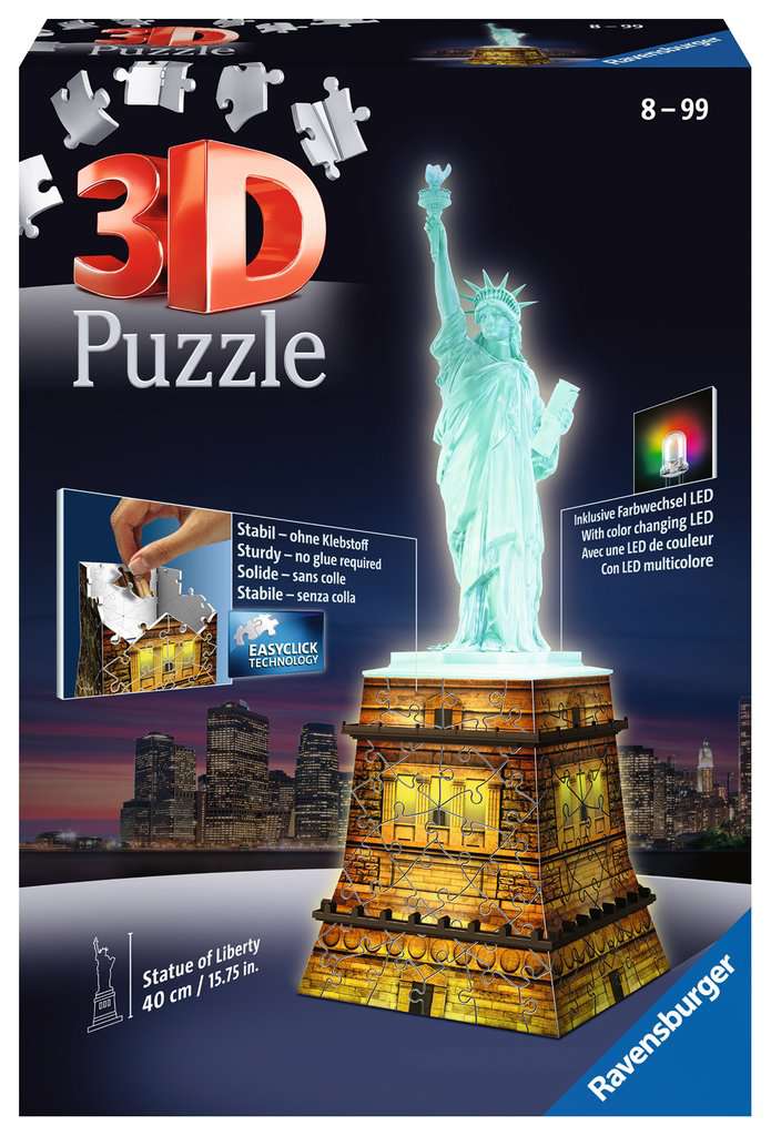 Statue of Liberty Night, 3D Puzzle Buildings