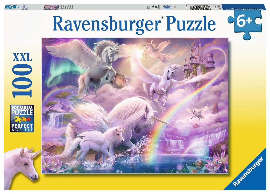 Jigsaw Unicorns Pegasus | Products Puzzles Puzzle Ravensburger Puzzle Puzzles | Jigsaw piece Ravensburger 100 Jigsaw Unicorns XXL Pegasus XXL | piece | 100 Children\'s