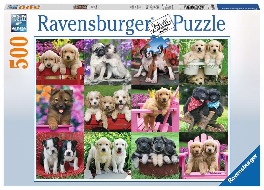 600, Ravensburger, German Shepherd Dog with Puppies - Rare Puzzles