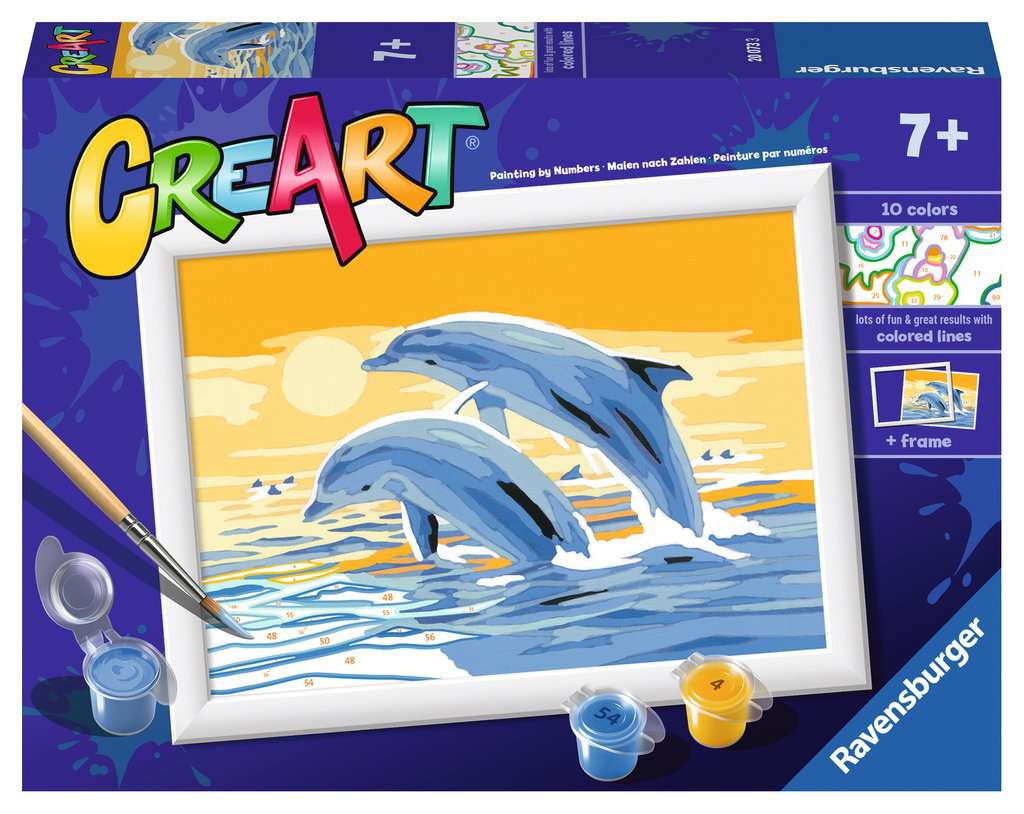Painting By Numbers Kit For Adults Cartoon Dolphin And - Temu