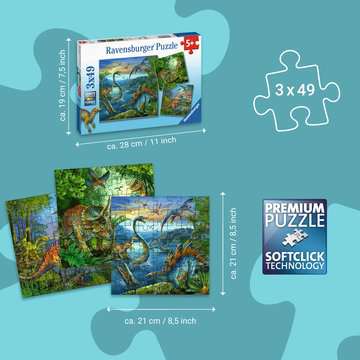Ravensburger - puzzle enfant - puzzles 3x49 p - la fascination des  dinosaures - dès 5 ans - 09317 Ravensburger