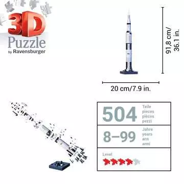 3D Puzzle Apollo Saturn V Rocket 3D Puzzles;3D Vehicles - image 5 - Ravensburger