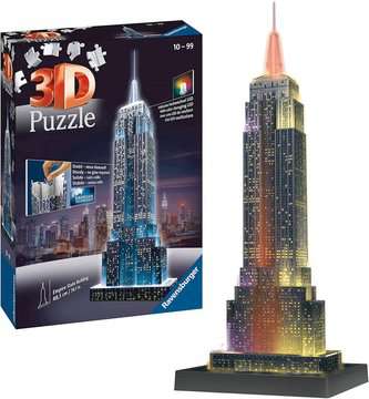 Empire State Building at Night, 3D Puzzle Buildings, 3D Puzzles, Products