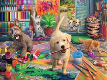 Dogs In Scarves 100 Piece Juvenile Collection Jigsaw Puzzle